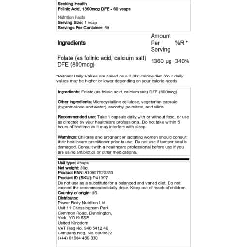 1360mcg DFE - 60 vcaps
