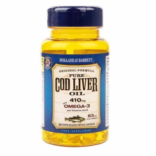 Holland & Barrett - Cod Liver Oil 410mg - 60 softgels
