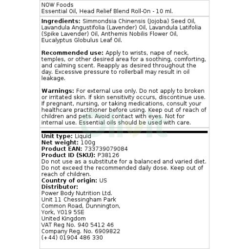 Head Relief Blend Roll-On - 10 ml.