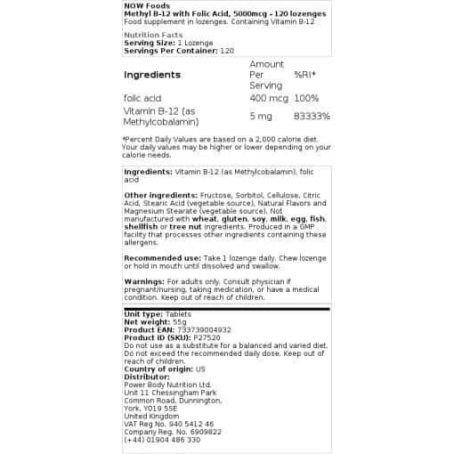 5000mcg - 60 lozenges