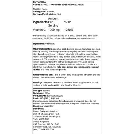 BioTechUSA - Βιταμίνη C 1000