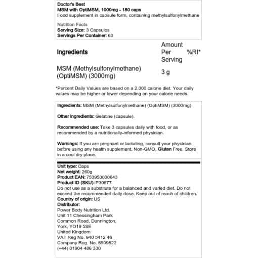 Doctor's Best - MSM με OptiMSM