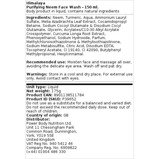 Himalaya - Purifying Neem Face Wash - 150 ml.