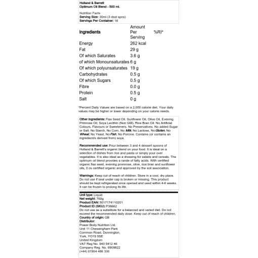 Holland & Barrett - Optimum Oil Blend - 500 ml.