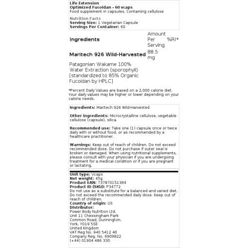Life Extension - Βελτιστοποιημένο Fucoidan με Maritech 926 - 60 vcaps