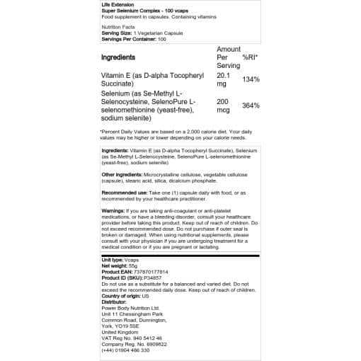 Life Extension - Super Selenium Complex - 100 vcaps