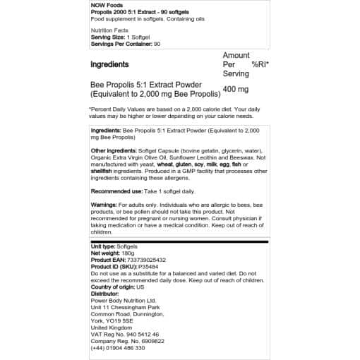NOW Foods - Propolis 2000 5:1 Extract - 90 softgels