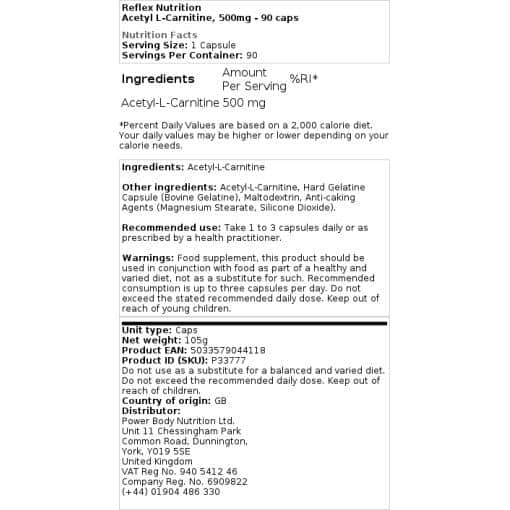 Reflex Nutrition - Acetyl L-Carnitine