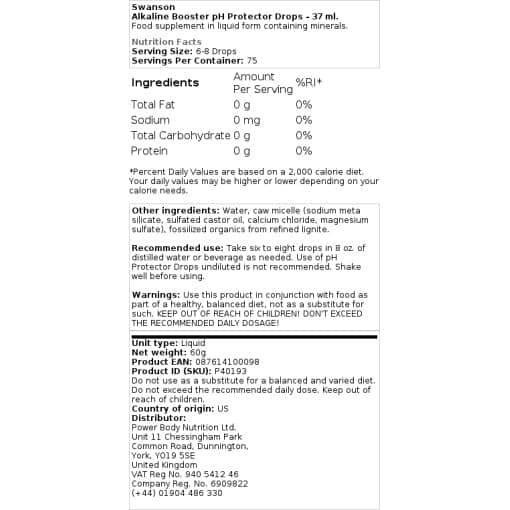Swanson - Alkaline Booster pH Protector Drops - 37 ml.