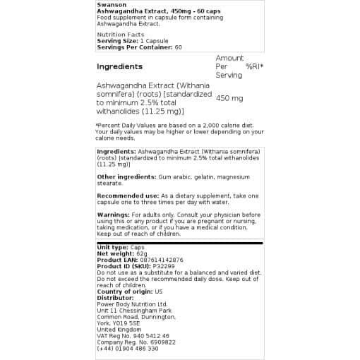 Swanson - Ashwagandha Extract