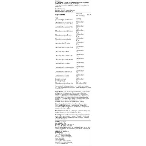 Swanson - Dr. Stephen Langer's Ultimate 16 Strain Probiotic με FOS