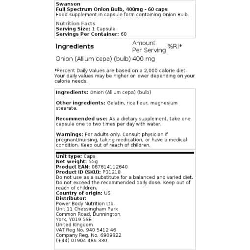 Swanson - Full Spectrum Onion Bulb