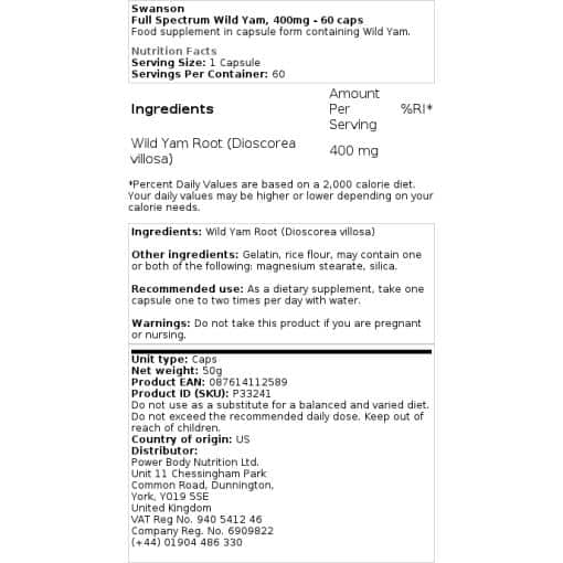 Swanson - Full Spectrum Wild Yam