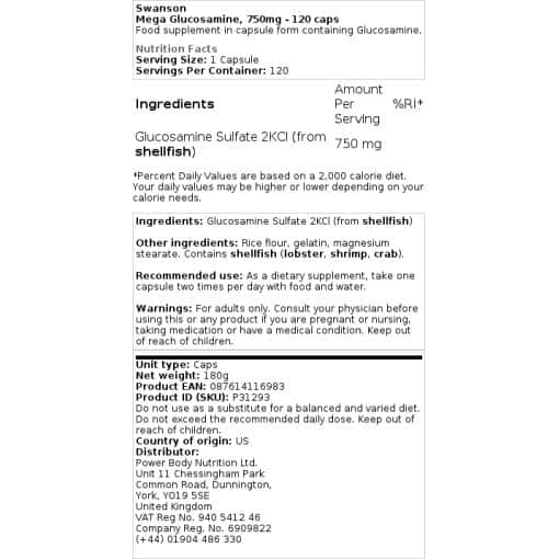 Swanson - Mega Glucosamine