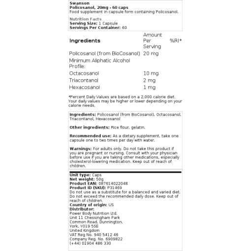 Swanson - Policosanol
