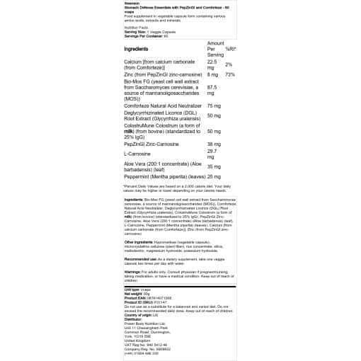 Swanson - Stomach Defense Essentials με PepZinGI και Comforteze - 60 vcaps