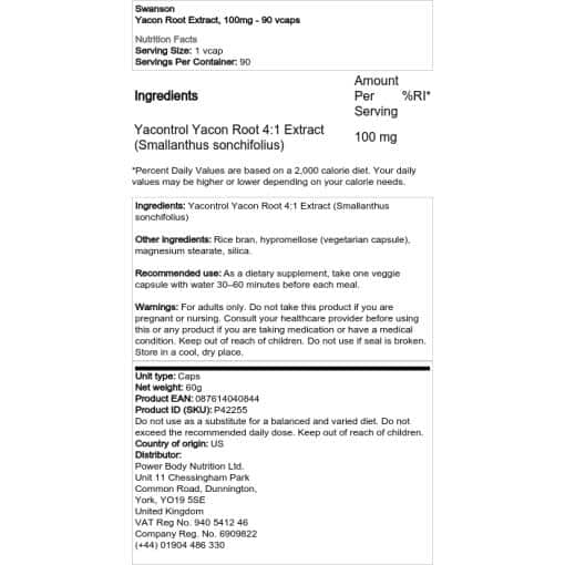 Swanson - Yacon Root Extract