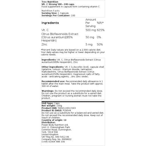 Trec Nutrition - Vit. C Strong 500