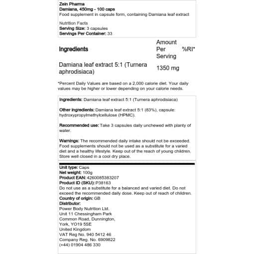 Zein Pharma - Damiana