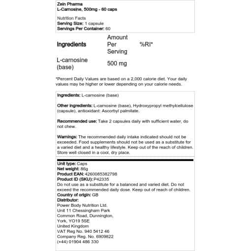 Zein Pharma - L-Carnosine