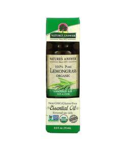 100% Pure Lemongrass Organic Essential Oil - 15 ml.