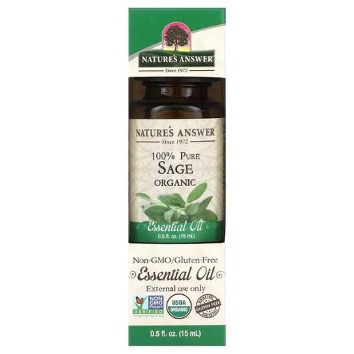 100% Pure Sage Organic Essential Oil - 15 ml.