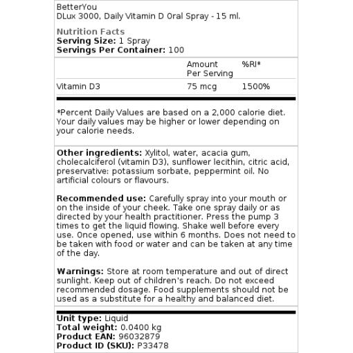 daglig D-vitamin oral spray - 15 ml.