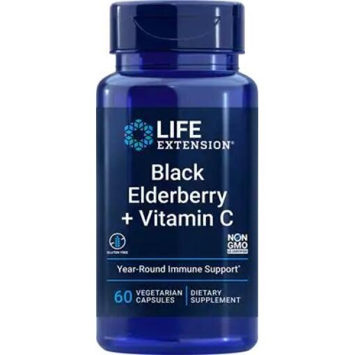 Sort hyld + C-vitamin - 60 veganske kapsler