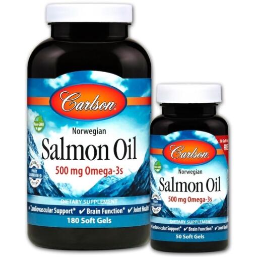 Norsk lakseolie - 180 + 50 softgels