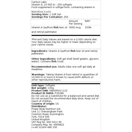 10 000 IE - 250 softgels