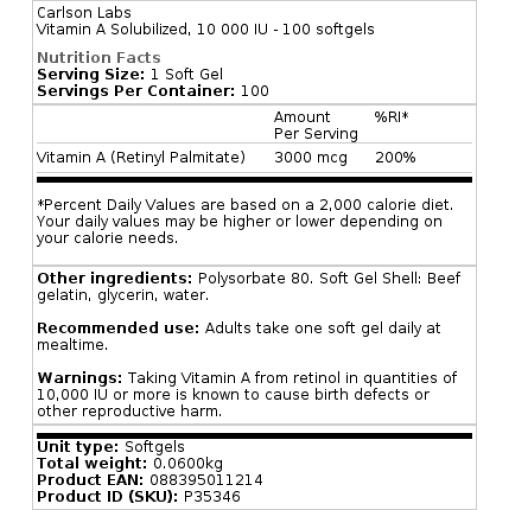 10 000 IE - 100 softgels