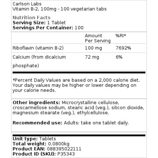100mg - 100 vegetariske tabletter