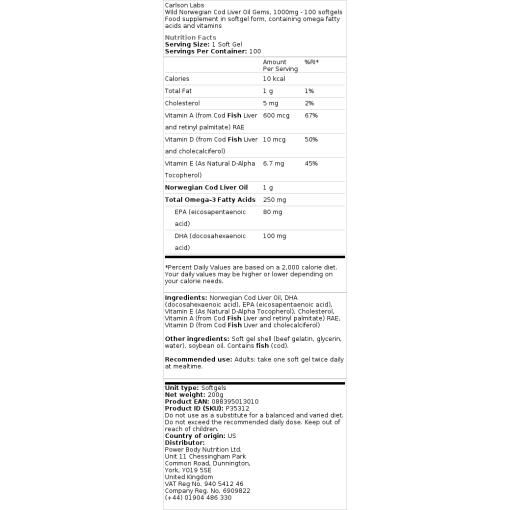 1000mg - 250 softgels