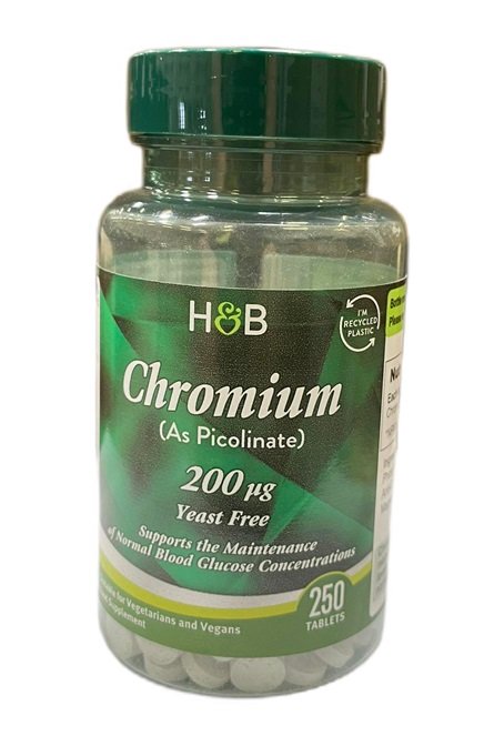 Chromium Picolinat, 200 mcg (EAN 5059604063930) - 250 tabletter