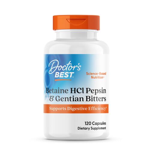 Betaine HCl Pepsin & Gentian Bitters - 120 kapsler