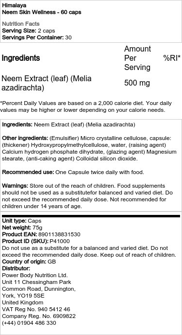 Neem - Zdrowie Skóry - 60 kapsułek - obrazek 2