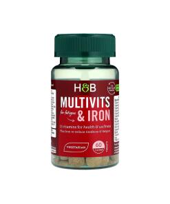 Holland & Barrett - Multivitaminer og Jern - 60 tabletter (EAN 5059604689468)