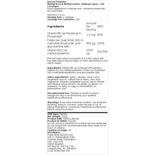 400mcg Lemon - 100 pastiller