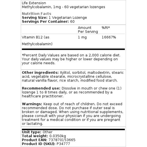 1mg - 60 vegetariske sugetabletter