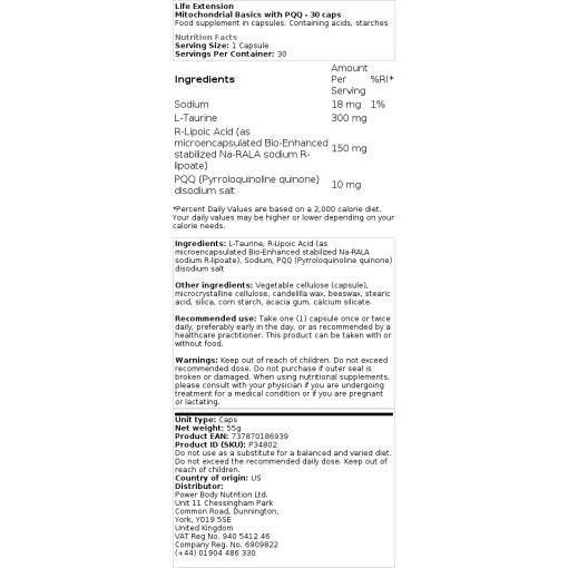 Podstawy Mitochondrialne z PQQ - 30 kapsułek - obrazek 2