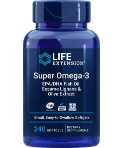 Super Omega-3 EPA/DHA med sesamlignaner og olivenekstrakt - 240 softgels