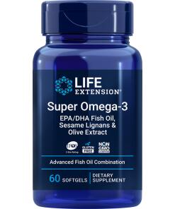 Super Omega-3 EPA/DHA med sesamlignaner og olivenekstrakt - 60 softgels