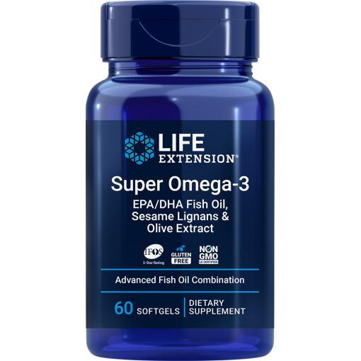 Super Omega-3 EPA/DHA med sesamlignaner og olivenekstrakt - 60 softgels