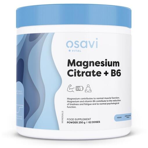Magnesiumcitrat + B6-pulver - 250g