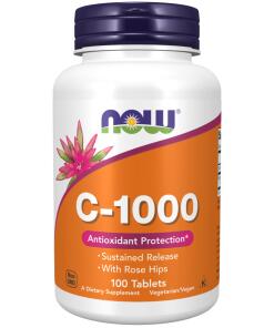 C-vitamin C-1000 med hyben - Langsom frigivelse - 250 tabletter