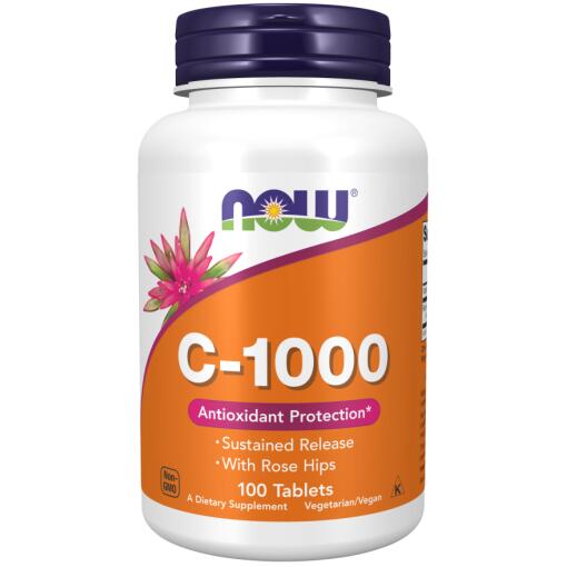C-vitamin C-1000 med hyben - Langsom frigivelse - 250 tabletter