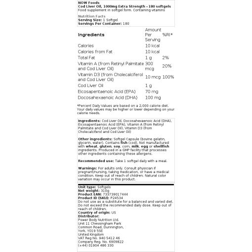 1000 mg ekstra styrke - 180 bløde kapsler