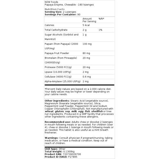 tyggetabletter - 180 sugetabletter