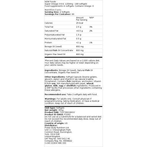 1200 mg - 180 bløde kapsler