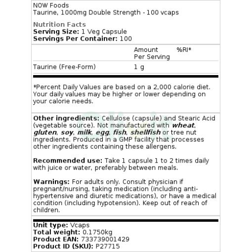 1000 mg dobbelt styrke - 100 vegetabilske kapsler